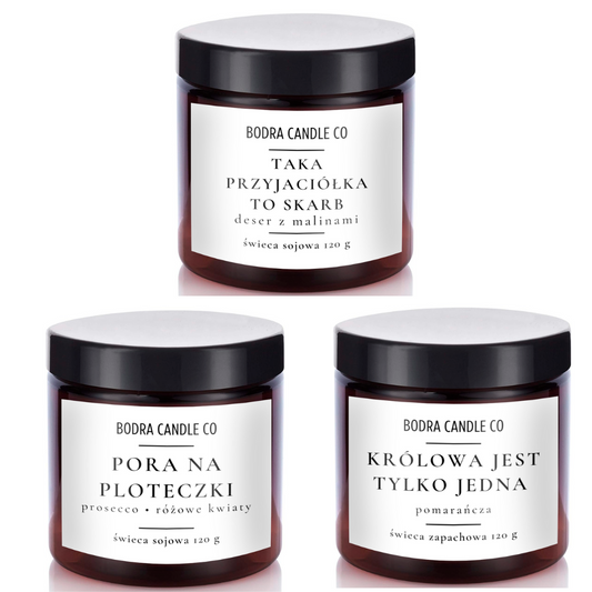 Świeca zapachowa sojowa ZESTAW dla Przyjaciółki Koleżanki