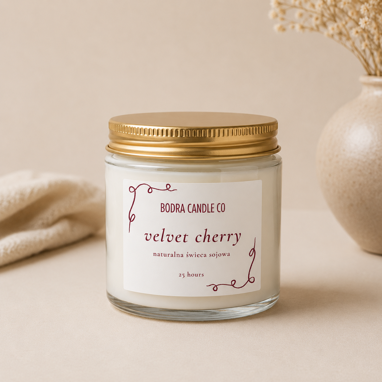 Świeca Sojowa Zapachowa "Velvet Cherry"