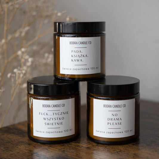 Świeca sojowa zapachowa w szkle zestaw 3 szt